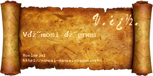 Vámosi Ágnes névjegykártya